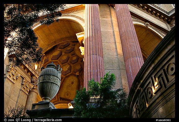 Detail of the Palace of Fine arts. San Francisco, California, USA (color)