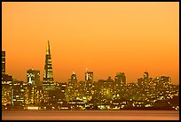 Skyline at sunset with the Transamerica Pyramid. San Francisco, California, USA ( color)