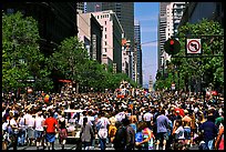 Crowds on Market Avenue during the Gay Parade. San Francisco, California, USA (color)