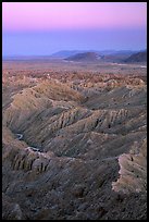 Badlands at dusk, Font Point. Anza Borrego Desert State Park, California, USA ( color)