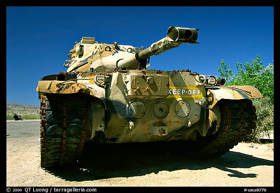 Tank at the General George S. Patton Memorial Museum, Chiriaco Summit. California, USA (color)