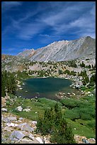 Fishing in small mountain lake, Inyo National Forest. California, USA