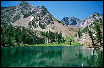 Emerald waters of a mountain lake, Inyo National Forest. California, USA (color)