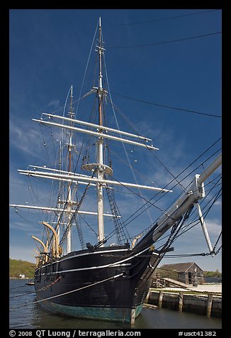 Charles W Morgan historic wooden whaleship. Mystic, Connecticut, USA (color)