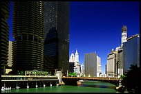 Chicago River flowing through downtown. Chicago, Illinois, USA