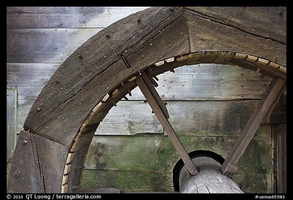 Close up of overshot wheel, Saugus Iron Works National Historic Site. Massachussets, USA (color)