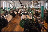 Textile Looms, Boott Cottom Mills Museum, Lowell National Historical Park. Massachussets, USA (color)