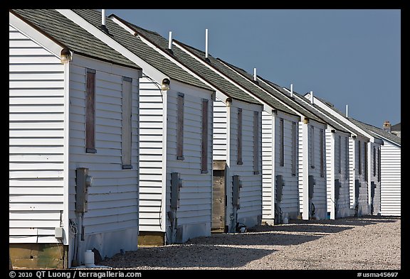 Row of cottages, Truro. Cape Cod, Massachussets, USA (color)