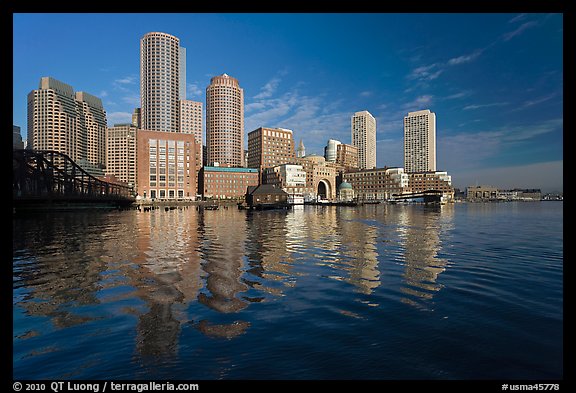 Rowes Wharf Skyline. Boston, Massachussets, USA (color)