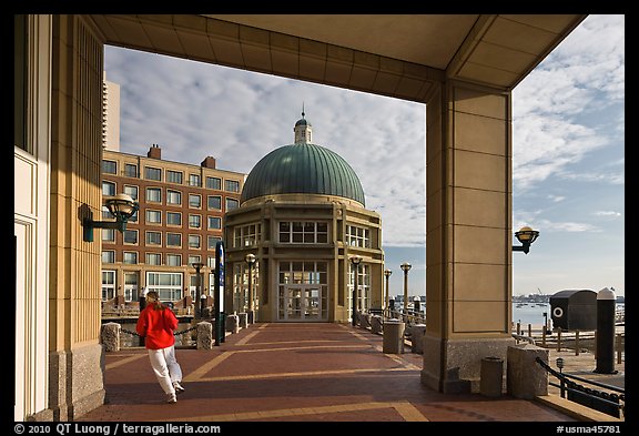 Ferry terminal, Rowes Wharf. Boston, Massachussets, USA (color)