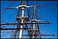 Masts of frigate USS Constitution. Boston, Massachussets, USA ( color)