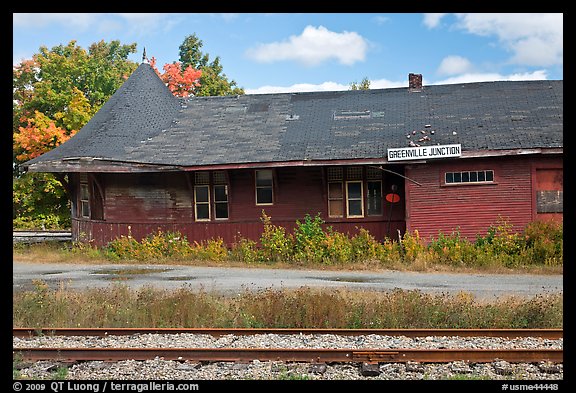 Abandonned railroad station, Greenville Junction. Maine, USA (color)