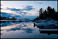 Beaver Cove Marina and Moosehead Lake at dusk, Greenville. Maine, USA ( color)