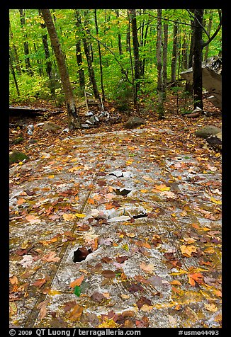Wreckage of B-52 on Elephant Mountain. Maine, USA (color)
