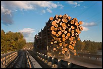 Truck carrying logs, Abol bridge. Maine, USA