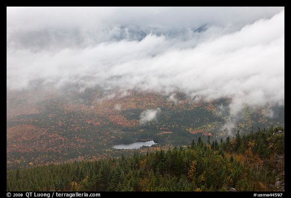 Clearing storm from above. Baxter State Park, Maine, USA