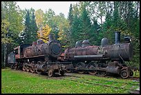 Lacroix locomotives. Allagash Wilderness Waterway, Maine, USA