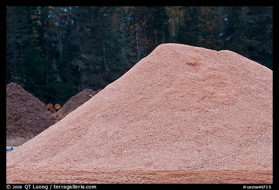 Sawdust pile, Ashland. Maine, USA (color)