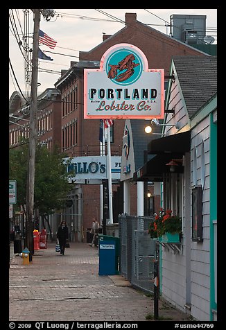 Harborfront street. Portland, Maine, USA