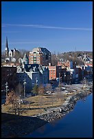 Churches and brick buildings. Augusta, Maine, USA