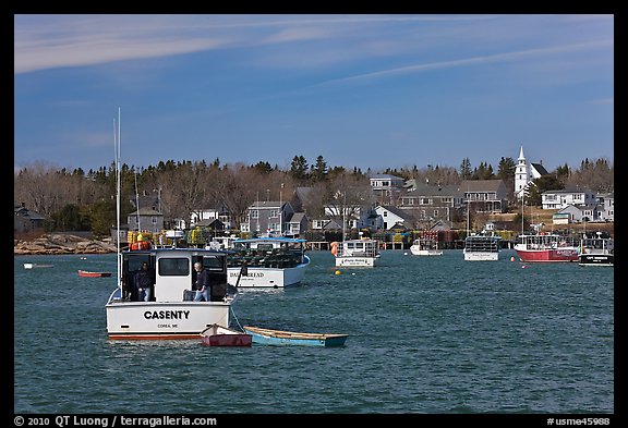 Traditional lobster fishing harbor. Corea, Maine, USA (color)