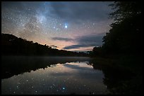 East Branch Penobscot River from Lunksoos Camp with stars. Katahdin Woods and Waters National Monument, Maine, USA ( color)