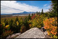 Baxter State Park from from Barnard Mountain in autumn. Katahdin Woods and Waters National Monument, Maine, USA ( color)