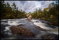 East Branch Penobscot River rapids and Haskell Rock. Katahdin Woods and Waters National Monument, Maine, USA ( color)