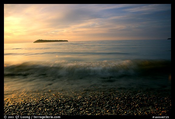 Lake Superior at Sunrise near Grand Portage. Minnesota, USA (color)