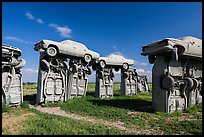 Vintage American automobiles forming replica of Stonehenge. Alliance, Nebraska, USA ( color)