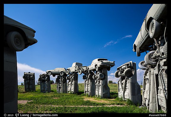 Circle of cars, Carhenge. Alliance, Nebraska, USA