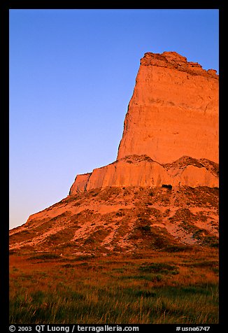 Scotts Bluff at sunrise. Scotts Bluff National Monument. South Dakota, USA