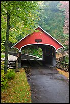 Pemigewasset River covered bridge, Franconia Notch State Park. New Hampshire, USA (color)