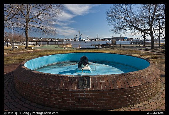 Empty basin, Prescott Park. Portsmouth, New Hampshire, USA (color)