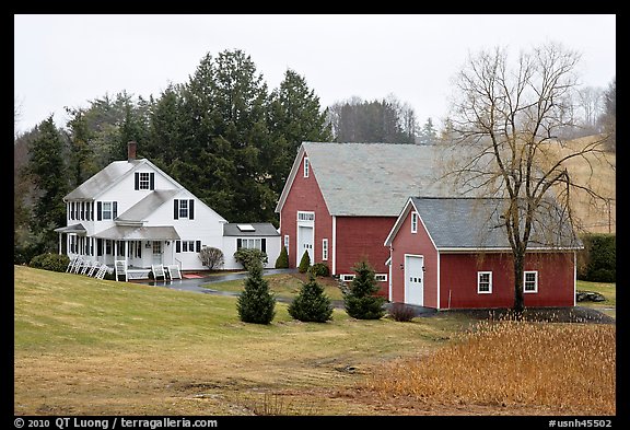 House and barns. Walpole, New Hampshire, USA