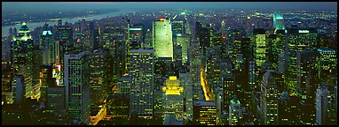 Manhattan night cityscape. NYC, New York, USA (Panoramic color)