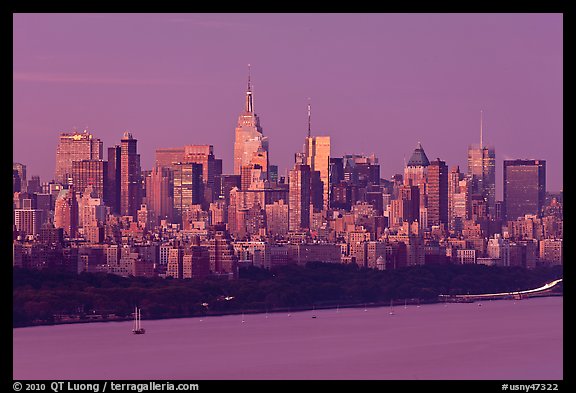 New York City skyline at sunrise. NYC, New York, USA (color)