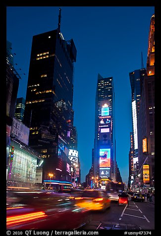 One Times Square at dusk. NYC, New York, USA (color)