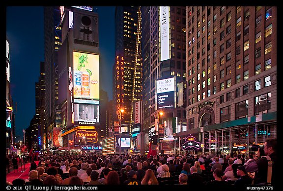 Crowds on Met Opera opening night, Times Square. NYC, New York, USA (color)