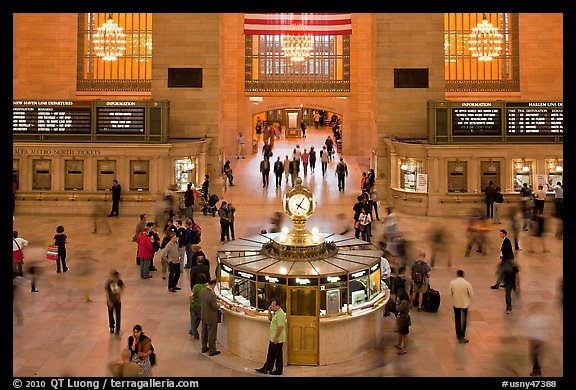 Information booth, Grand Central Station. NYC, New York, USA (color)