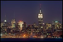 Mid-town Manhattan skyline by night. NYC, New York, USA