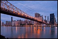 Queensboro bridge and Manhattan at dawn. NYC, New York, USA (color)