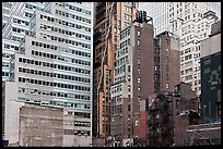 Vintage high-rise buildings, Manhattan. NYC, New York, USA ( color)
