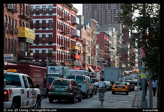 Bowery street. NYC, New York, USA (color)
