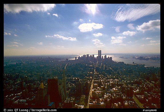 Midtown and Lower Manhattan seen from the Empire State Building, afternoon. NYC, New York, USA (color)