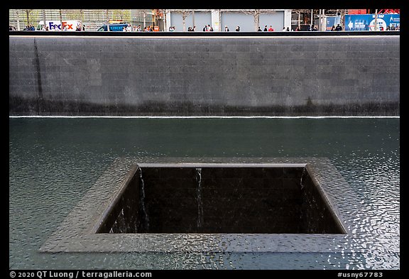 Pools and waterfalls,  September 11 Memorial. NYC, New York, USA (color)