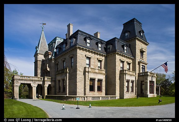 Chateau-sur-Mer, the first of Newport palatial summer mansions. Newport, Rhode Island, USA