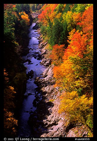 Quechee Gorge in fall. Vermont, New England, USA