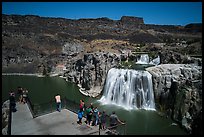 Tourists at overlook, Shoshone Falls. Idaho, USA ( color)