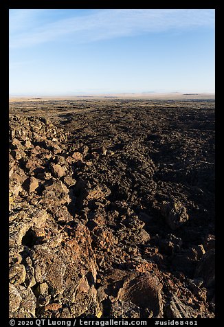 Wapi Flow starting at Pilar Butte. Craters of the Moon National Monument and Preserve, Idaho, USA (color)
